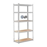 Arebos Schwerlastregal 180x90x40 cm | 875kg Tragkraft | 0,63 mm | 5 MDF-Platten...