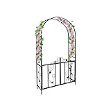 Defacto Rosenbogen aus Metall Mit Tür Tor in Schwarz 230 x 37 x 114 (HxTxB),...