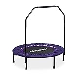 Relaxdays Trampolin faltbar mit Haltestange Indoor H x B x T: 113 x 102 x 102 cm...