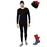 Merino.tech 100% Merino Unterwäsche Herren Set, Skiunterwäsche Merino Herren,...