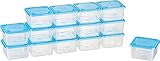 MiraHome Kigima Mini-Tiefkühldose Rechteckig 6,5x6,5x4 cm 0,125L (15 STK) Blau...