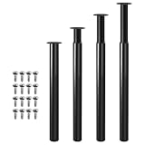 Jopassy 4er Set Tischbeine Metall,Schwarz Tischfuß Höhenverstellbar...