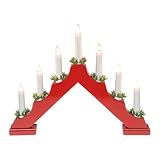 Idena 31604 - LED Adventsleuchter mit 7 LED Kerzenlichtern in Warmweiß,...