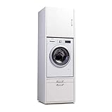 WASCHTURM • Waschmaschinenschrank mit Schrankaufsatz • HBT: 207x67x65 cm •...