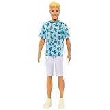 BARBIE Ken Fashionistas Puppe - T-Shirt mit Kaktus- und Palmenaufdruck, weiße...