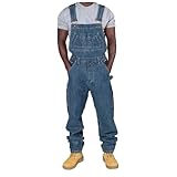 Latzhose Herren Denim Loose Hosenanzug Retro Jeans Overalls Cargo Jeans...