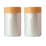 qiangxing abdeckfolie mit klebeband 2 Rollen 55cmx25m Folie mit...