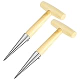 2pcs Blumenzwiebel pflanzholz Werkzeuge zwiebelpflanzer mit Kalibrierung...