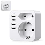 USA Adapter Stecker,Reiseadapter USA mit 3USB 1USB C (3.4A), mit 2...