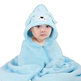 Kaisibum Kapuzenhandtuch für Babys,80x80 cm Babybadetuch aus Korallenvliesfür...