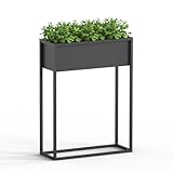 delemopure Blumentopfständer mit Übertopf, Metall Blumentopf schwarz mit...
