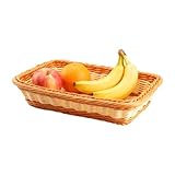 suaywo Rattan Tray Korb Organizer Storage Basket Rectangular Brötchenkorb...