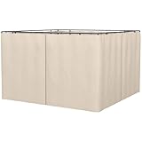 Outsunny Seitenwand 4er Set für 3x3m Pavillon Seitenteile mit Haken 302 x 205...