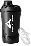 AMITYUNION Protein Shaker Deluxe 800 ml - Eiweiß auslaufsicher - BPA frei mit...