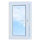 LORAC | Kunststofffenster weiß 600x1000mm, 60x100cm, PCV, DIN Links, kippbar &...