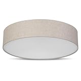 REV Deckenlampe - LED Deckenleuchte rund 50cm mit Stoff-Lampenschirm im...