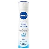 NIVEA Fresh Natural Deo Spray, Deo ohne Aluminium (ACH) mit sanfter Pflege,...