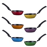 RoDzj Mini Wok Set 6 Personen Ø12 cm Antihaftbeschichteten Party Wok Pfannen,...