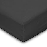 Flowen Spannbettlaken 200x200 cm Mikrofaser Spannbetttuch Dunkelgrau für Bett...