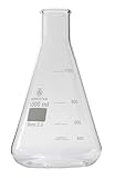 Borostar Erlenmeyerkolben (Boro 3.3), mit Graduierung, enghalsig, 1000 ml