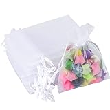 G2PLUS Weiß Organzasäckchen, 7x9cm Kleine Geschenk Organzabeutel, 50 Stück...
