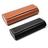 ZUYIST 2 Stück Brillenetui Hardcase Leder Metall, Brillenetui Sonnenbrille mit...