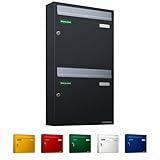 AL Briefkastensysteme Basic 2er Briefkasten RAL 7016 Anthrazit...