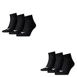 Puma Herren Sportsocken Quarters Sportsocken 6er Pack, Schwarz, 43-46,...