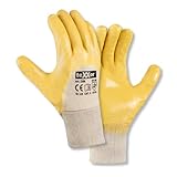 texxor 12 Stück Nitril-Handschuhe 2356, Strickbund, Packung, natur-gelb, 10/XL,...