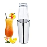 Relaxdays Cocktail Shaker Boston, 2-teiliger Cocktailmixer, 400 & 600 ml,...