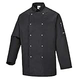 Portwest Suffolk Kochjacke, Größe: XL, Farbe: Schwarz, C833BKRXL