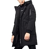 Herren Winterjacke Warm Lang Warme Atmungsaktiv Jacken Outdoor Coat mit Kapuze...