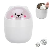 YUNXCNA Cartoon Mini Mülleimer, Cartoon Small Bear Cat Table Bin, 16,5x12cm...