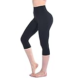 Walifrey Leggings Damen High Waist, 3/4 Leggings Blickdicht Schwarze für Sport...