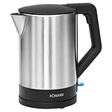 Bomann® Wasserkocher Edelstahl | 1,5 Liter | BPA frei | Einhandbedienung |...