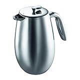 Bodum Doppelwandiger French Press Columbia - 1L / 8 Tassen - Edelstahl Glänzend...