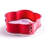 coox Springform Blume mit Glas-Servierplatte und Glasfüßen Ø 26 cm in Rot -...