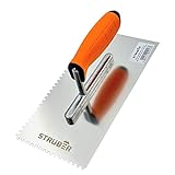 STRÜBER Zahnkelle 4mm (270 x 130 mm/Zahnung 4x4mm) - Profi Zahnglättekelle aus...