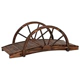 vidaXL Gartenbrücke mit Rad Design, Teichbrücke über Bach Kiesweg Fischteich,...