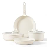 CAROTE Keramik Kochen set 7-Teilig,Topfsets Pfannenset mit abnehmbaren...