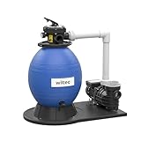 Wiltec Sandfilteranlage 550 W mit 38l Filtertank und selbstansaugender Pumpe...