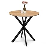 IDMarket - Esstisch, rund, Alix, 4 Personen, Spinnenfuß, Holz und Schwarz, 80...