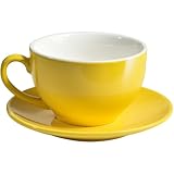 ionEgg Porzellan-Kaffeetasse mit Untertasse, 220 ml, für Cappuccino, Latte und...
