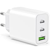 USB C Ladegerät 65W 3-Port USB Schnellladegerät,USB C Netzteil PD Ladegerät...