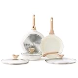 Kordisen Antihaft Keramikpfannen Set mit Deckel 20/24/28 cm, 3-teiliges Keramik...