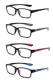 CAMKIDS Lesebrille Herren 4 Pack Ultra leichte TR90 Sport Style Lesebrille für...