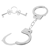 LOMIMOS Handschellen，Silber Handschellen aus Metall mit Schlüssel Für...