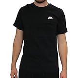 Nike Herren T-Shirt Sportswear Club, Black/White, M, AR4997-013