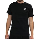 Nike Herren T-Shirt Sportswear Club, Black/White, S, AR4997-013