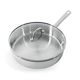 BK Bright 18/10 Edelstahl Schmorpfanne Ø 28 cm Mit Deckel,Hoher Rand,...